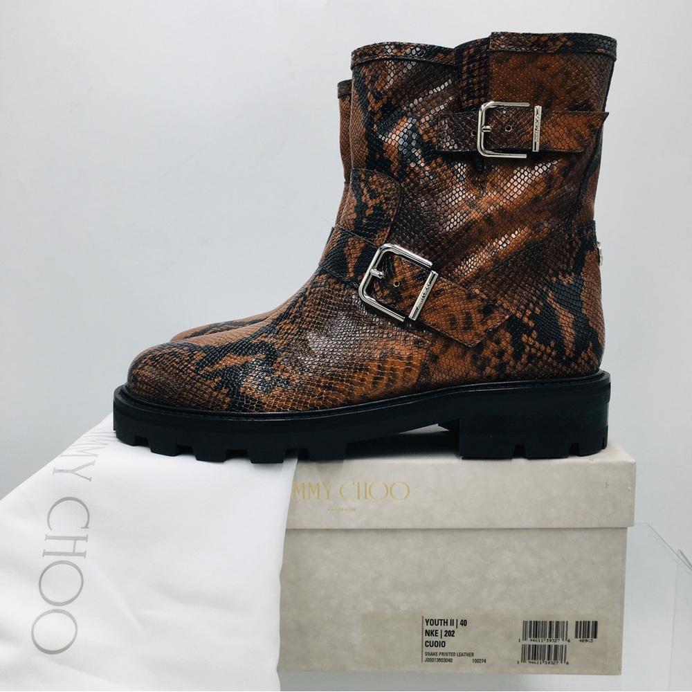 Jimmy Choo Youth II Snake Printed Leather Women’s Boots - Picture 10 of 16